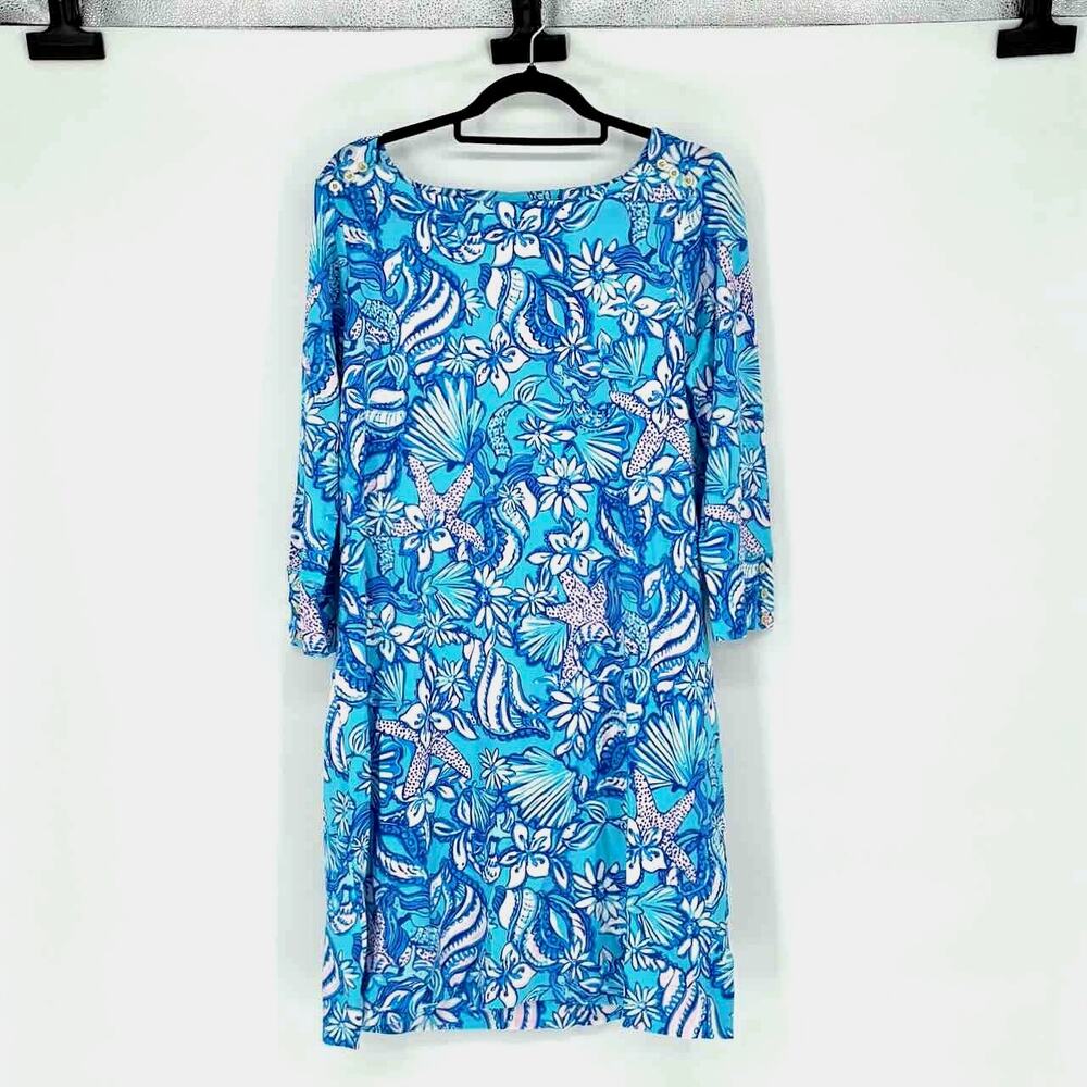 NWT Lilly Pulitzer UPF 50+ Sophie Dress Amalfi Blue Sound The Sirens - XL